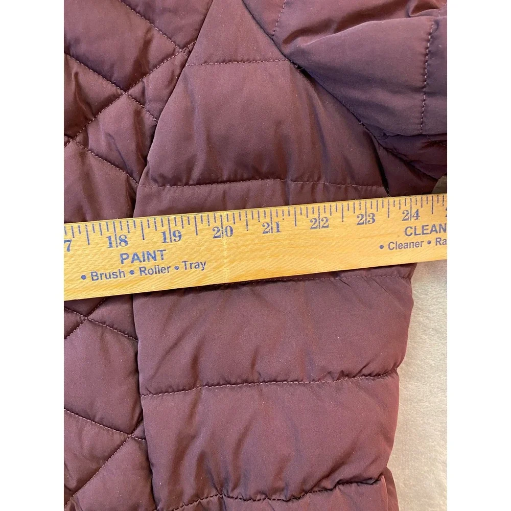 Lane Bryant Burgundy Quilted Hooded Puffer Coat Jacket Plus Size 18/20 Longline